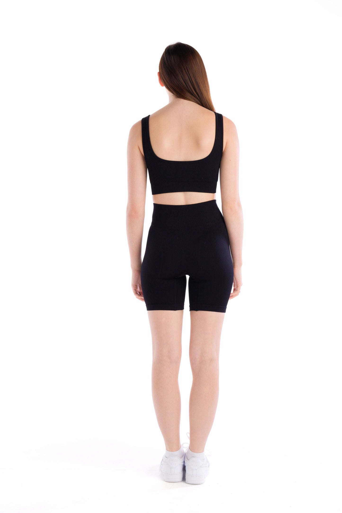 Ribbed Seamless Shorts - Jet Black