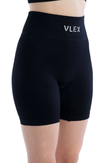 Ribbed Seamless Shorts - Jet Black