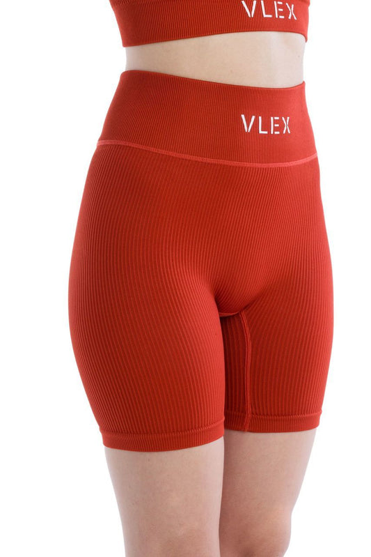 Ribbed Seamless Shorts - Ruby Red