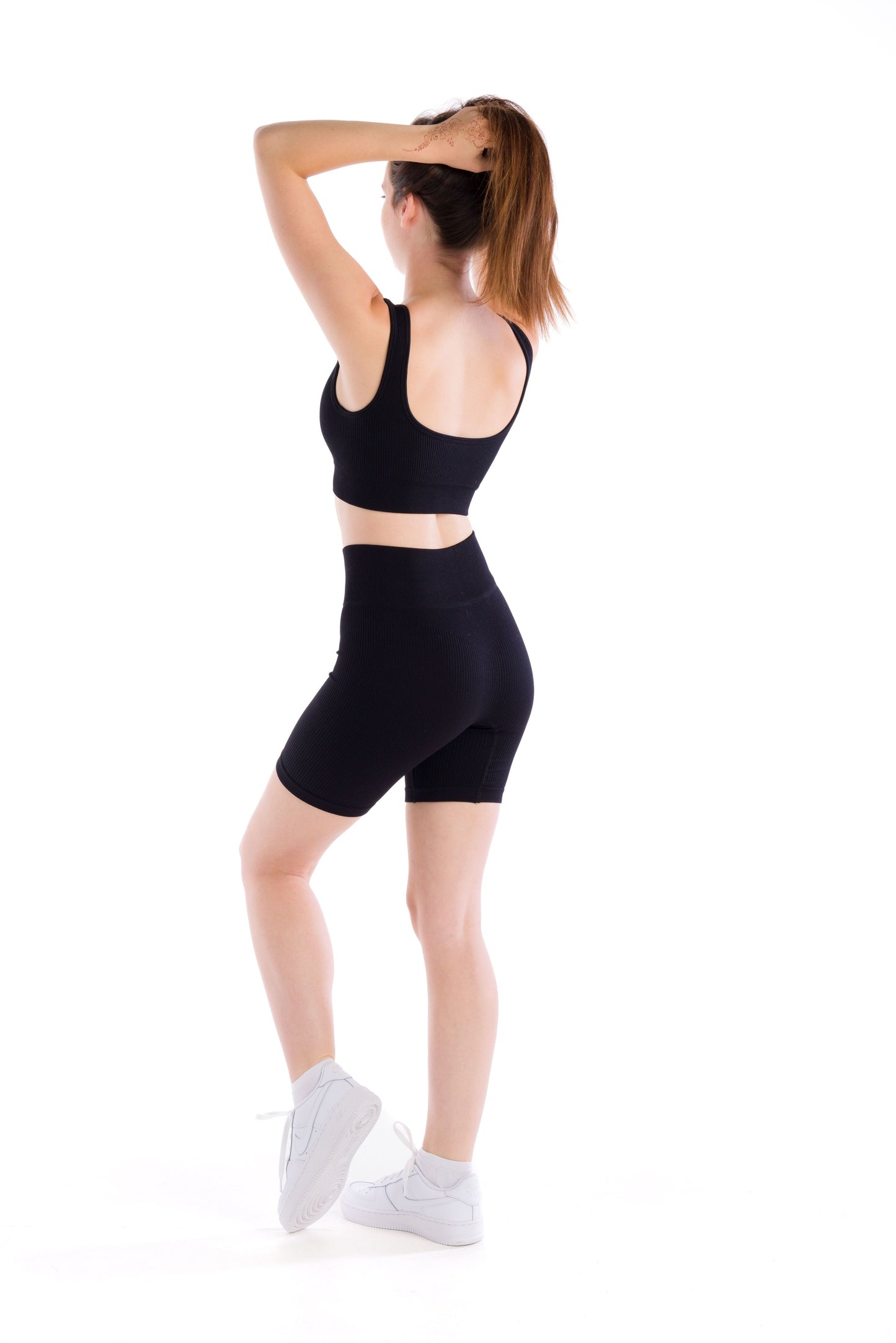 Ribbed Seamless Shorts - Jet Black