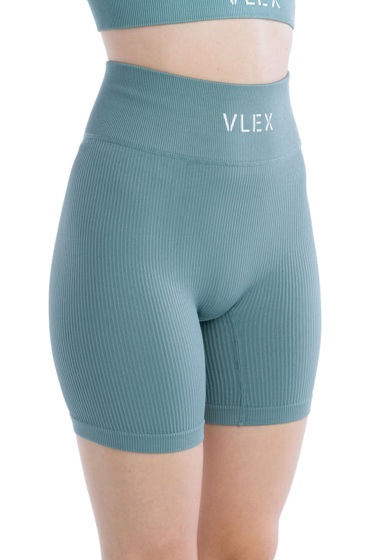 Ribbed Seamless Shorts - Sage Green