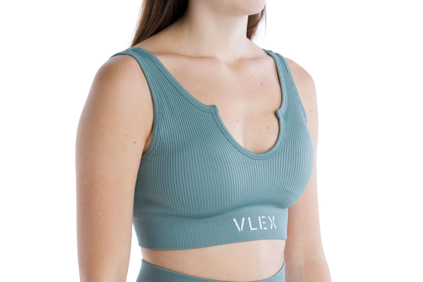 Ribbed Sports Bra - Sage Green