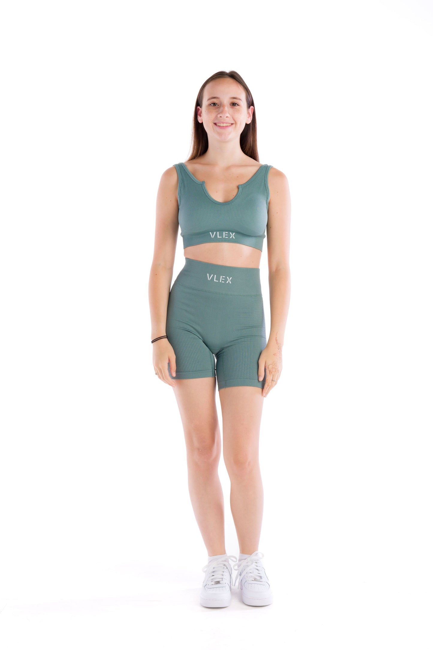 Ribbed Sports Bra - Sage Green